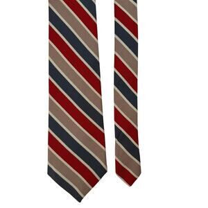 Vintage Lilly Dache Paris 100% Silk Striped Tie Preppy Classic Eclectic Grandpa